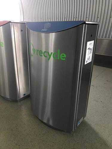 (3) Stainless Steel Lesco Airport Recycle bins