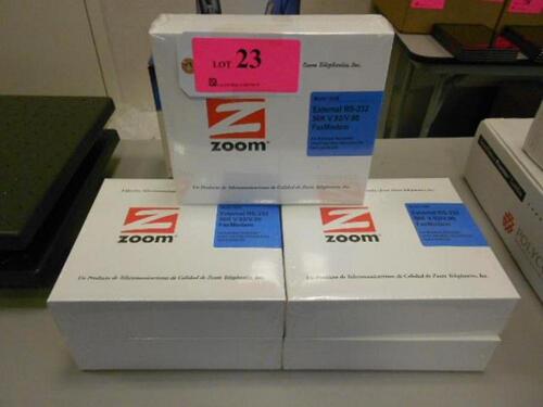 LOT OF 5 ZOOM 3049 EXTERNAL RS-232 56K V.92/V.90 FAXMODEM ( NEW)