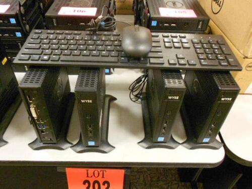 LOT OF 12 DELL WYSE M-DXOD THIN CLIENTS 16G FLASH 4G RAM KEYBOARD & MOUSE