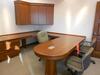 'U'' SHAPE EXECUTIVE DESK WITH OVERHEAD CABINETS AND 3 CHAIRS - 3