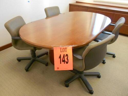 7FT OVAL CONFERENCE TABLE WITH 4 CHAIRS