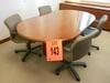 7FT OVAL CONFERENCE TABLE WITH 4 CHAIRS