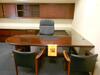 'U'' SHAPE EXECUTIVE DESK WITH OVERHEAD CABINETS AND 3 CHAIRS - 2