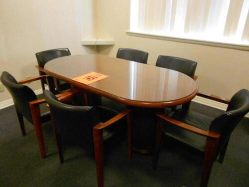 6FT OVAL CONFERENCE TABLE WITH 6 CHAIRS