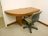 6FT OVAL CONFERENCE TABLE WITH 4 CHAIRS AND DESK UNIT W/CHAIR - 3