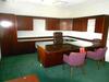 'U'' SHAPE EXECUTIVE DESK WITH OVERHEAD CABINETS,CREDENZA,CABINET AND 3 CHAIRS