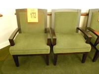 LOT OF 2 WOOD FRAME LOUNGE CHAIRS