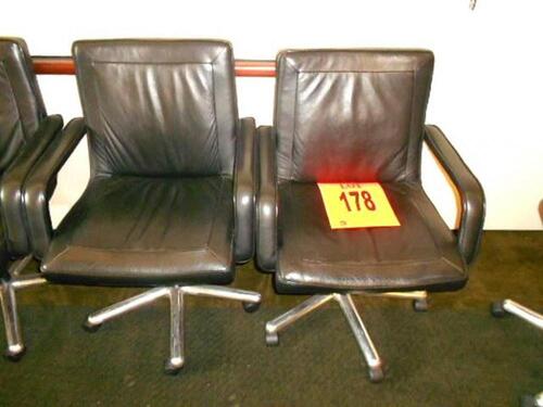 LOT OF 2 BRAYTON LEATHER TASK CHAIRS BLACK