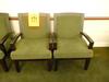 LOT OF 2 WOOD FRAME LOUNGE CHAIRS