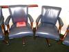 LOT OF 2 GREGSON LEATHER TASK CHAIRS NAVY BLUE