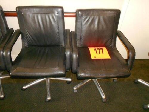 LOT OF 2 BRAYTON LEATHER TASK CHAIRS BLACK