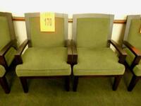 LOT OF 2 WOOD FRAME LOUNGE CHAIRS