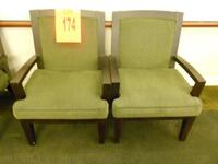 LOT OF 2 WOOD FRAME LOUNGE CHAIRS