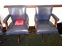 LOT OF 2 GREGSON LEATHER TASK CHAIRS NAVY BLUE