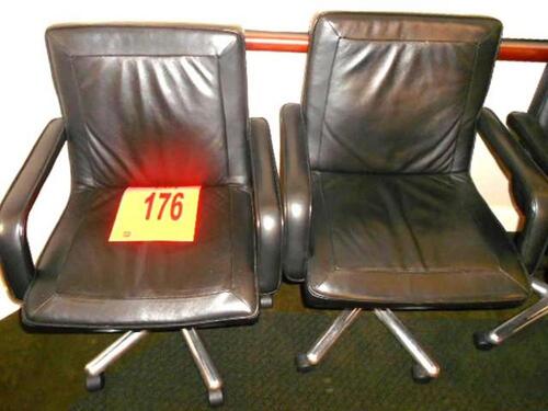 LOT OF 2 BRAYTON LEATHER TASK CHAIRS BLACK