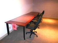 LOT OF 2 , 7FT TRAINING ROOM TABLES WITH 4 CHAIRS