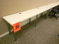 LOT OF 6, 8FT CALL CENTER TABLES