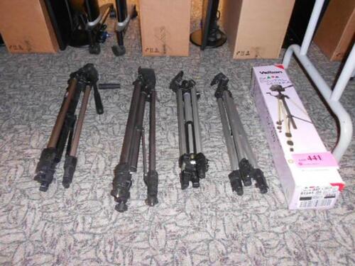 LOT OF 5 ASST'D CAMERA TRIPODS