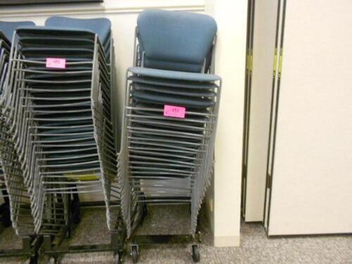 20 METAL FRAME STACKABLE CHAIRS WITH DOLLY