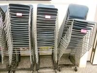 20 METAL FRAME STACKABLE CHAIRS WITH DOLLY