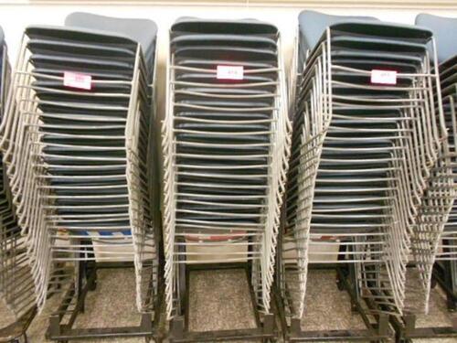 20 METAL FRAME STACKABLE CHAIRS WITH DOLLY