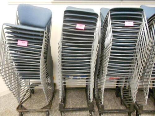 20 METAL FRAME STACKABLE CHAIRS WITH DOLLY