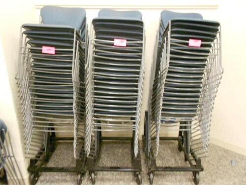 20 METAL FRAME STACKABLE CHAIRS WITH DOLLY