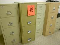 LOT OF 3 ASST'D FIREPROOF 4 DRW FILE CABINETS