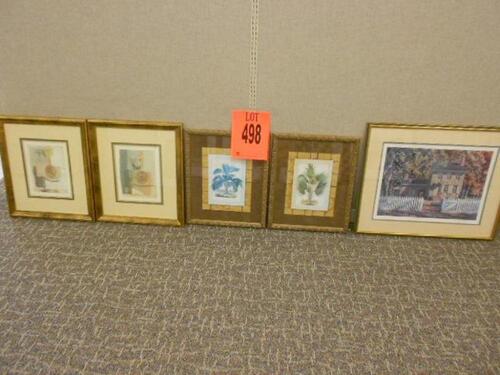 LOT OF 5 FRAMED ARTWORK/PRINTS