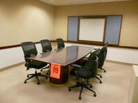 8FT CONFERENCE TABLE WITH 6 CHAIRS AND KARKER BOARD