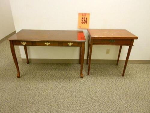 LOT OF 2 CONSOLE TABLES