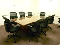 8FT CONFERENCE TABLE WITH 9 CHAIRS