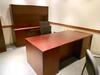 DESK,CREDENZA W/HUTCH,BOOKCASE,STORAGE CABINET,42'' ROUND TABLE,3 CHAIRS - 2