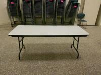 LOT OF 7 WOOD TOP FOLDING TABLE 72'' X 24''
