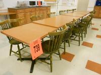 6 TABLES 30''X24'' AND 12 WOOD CHAIRS