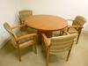 DESK,CREDENZA W/HUTCH,48'' ROUND TABLE AND 5 CHAIRS - 3