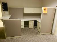 PANEL WORKSTATION DESK,5 CABINETS,2 CHAIRS