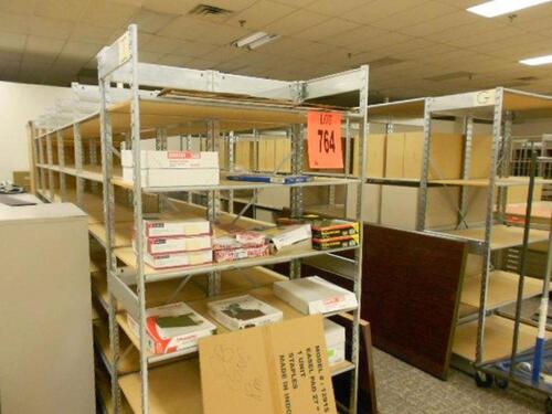 10 ROWS OF STORAGE SHELVING