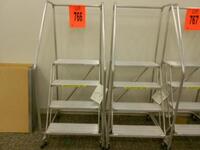 LOT OF 2 ALUMINUM SAFETY LADDERS