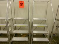 LOT OF 2 ALUMINUM SAFETY LADDERS