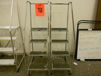 LOT OF 2 STEEL SAFETY LADDERS