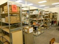 ASST'D ELECTRICAL,HARDWARE,LAMPS,LIGHT BULBS WITH 10 ROWS OF SHELVING