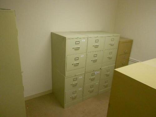 LOT OF 9 ASST'D 4,2 DRW FILE CABINETS AND STORAGE CABINET