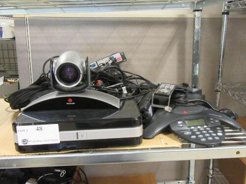 POLYCOM MPTZ-9 EAGLE EYE CONFERENCING VIDEO CAMERA WITH POLYCOM HDX 8000 VIDEO CONFERENCING SYSTEM, POLYCOM SOUNDSTATION 2 AND REMOTE CONTROLL