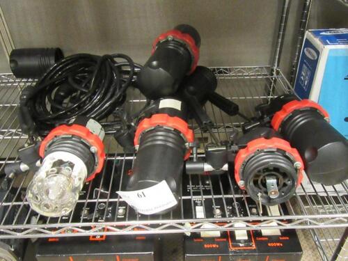 (5) SPEEDTRON 202VF 2400 W/S MAX HEADS WITH ONLY 2 POWER CORDS AND ONLY 4 BULBS