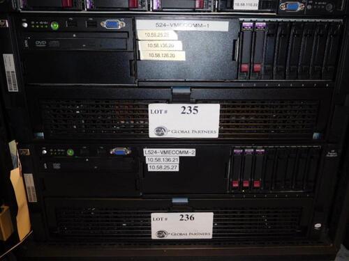 HP PROLIANT DL580 G5 WITH 2 X 146GB DUAL PORT 15K SAS HARD DRIVES (ROW 9 - RACK 2) (DELAYED PICKUP 8-28-18 THRU 8-30-18)