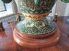 DECORATIVE CHINESE ENAMEL ON METAL SEISMOSCOPE WITH DRAGONS MOUNTED ON WOOD BASE - 7