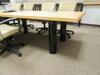 12' X 4' WOOD CONFERENCE TABLE WITH 10 ALL SEATING CHAIRS, AND CREDENZA - 2
