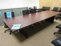 12' X 4' WOOD CONFERENCE TABLE WITH CREDENZA