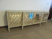 105" X 20" X 38" HOOKER RECTANGULAR MIRRORED CONSOLE BUFFET